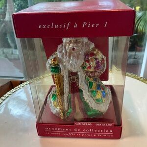 Pier 1 Exclusive Mouth Blown Glass Christmas Ornament